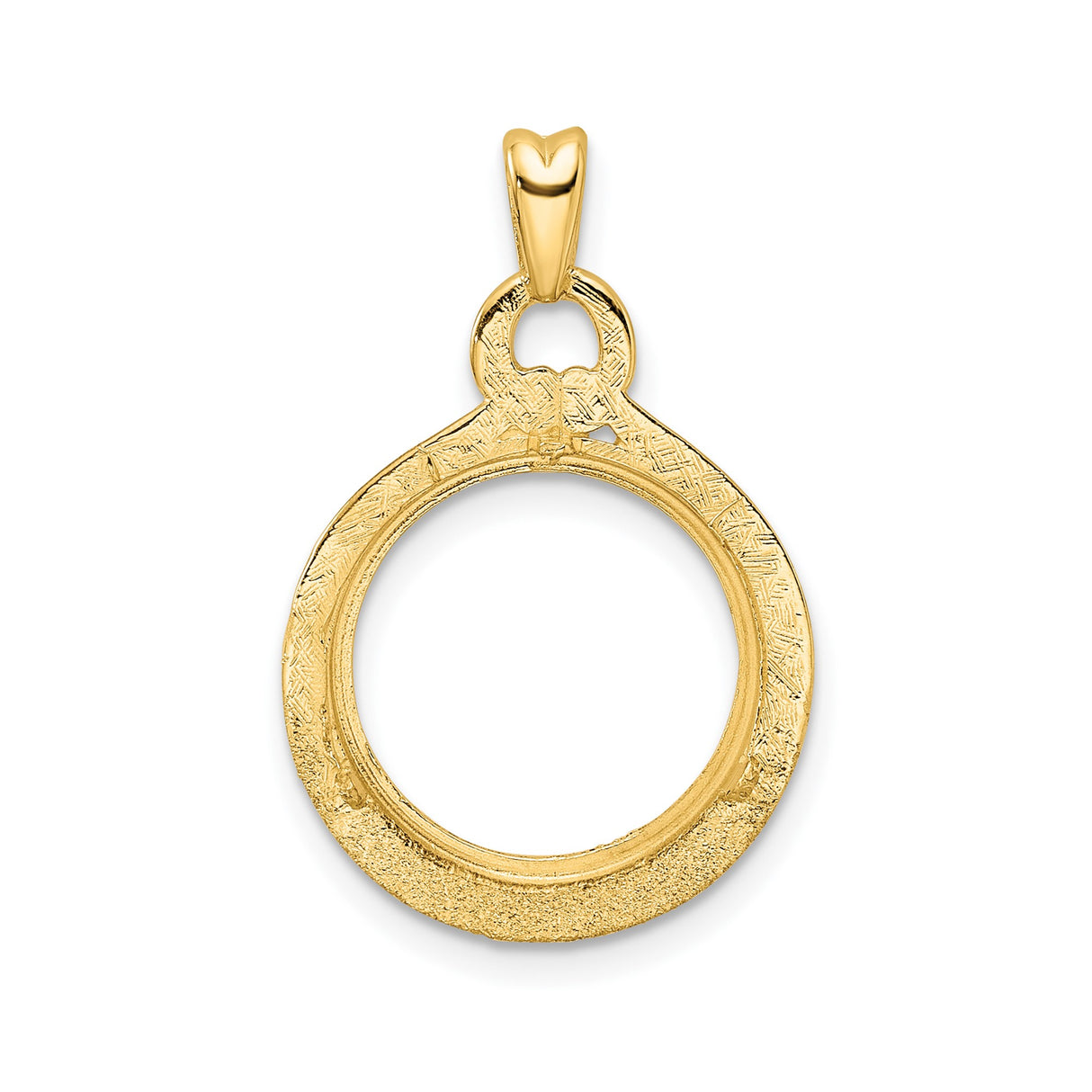 14 mm 14k Yellow Gold coin bezel pendant for US 3¢ Trime Three Cent Silver — additional image