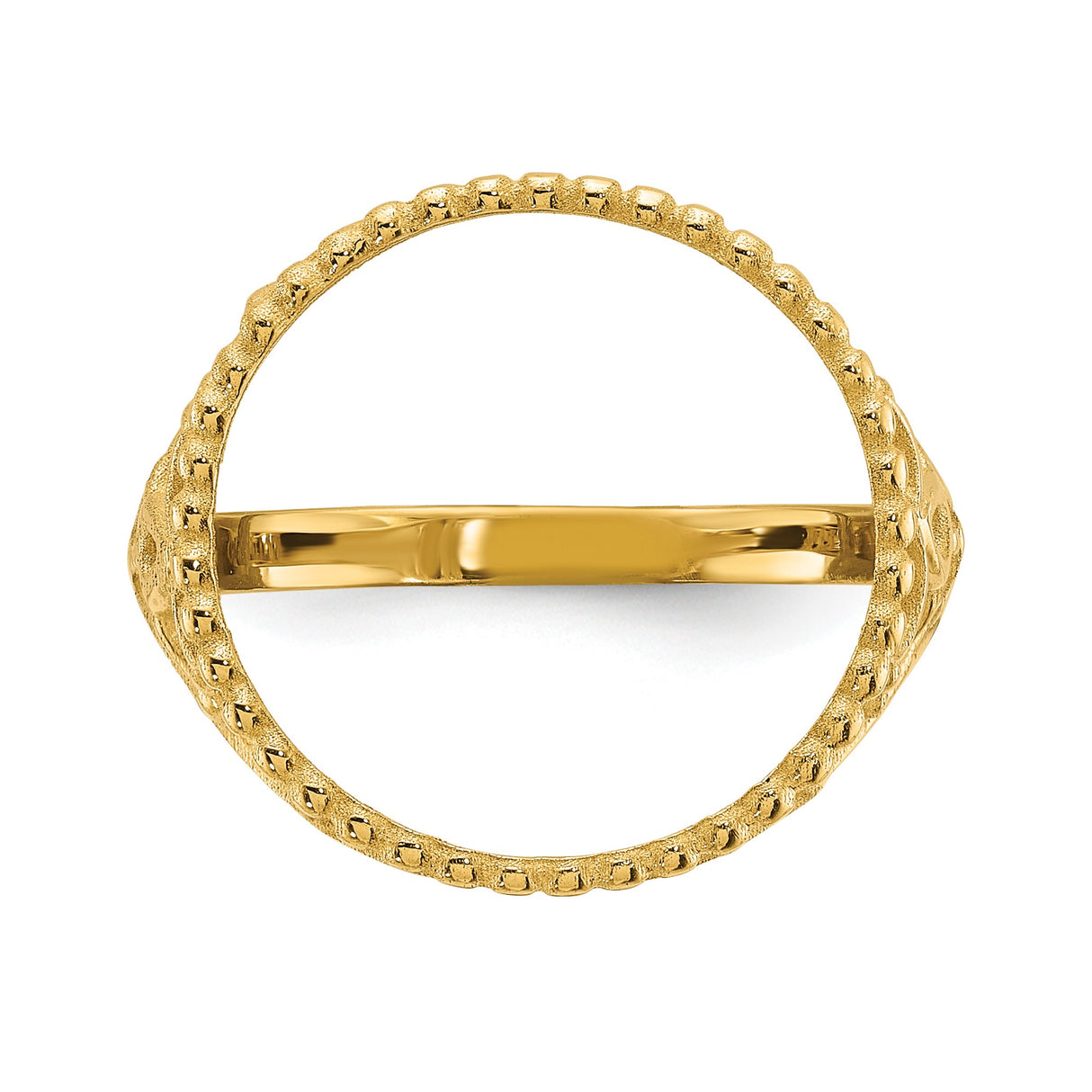 14 mm 14k Yellow Gold coin bezel ring for US 3¢ Trime Three Cent Silver — additional image