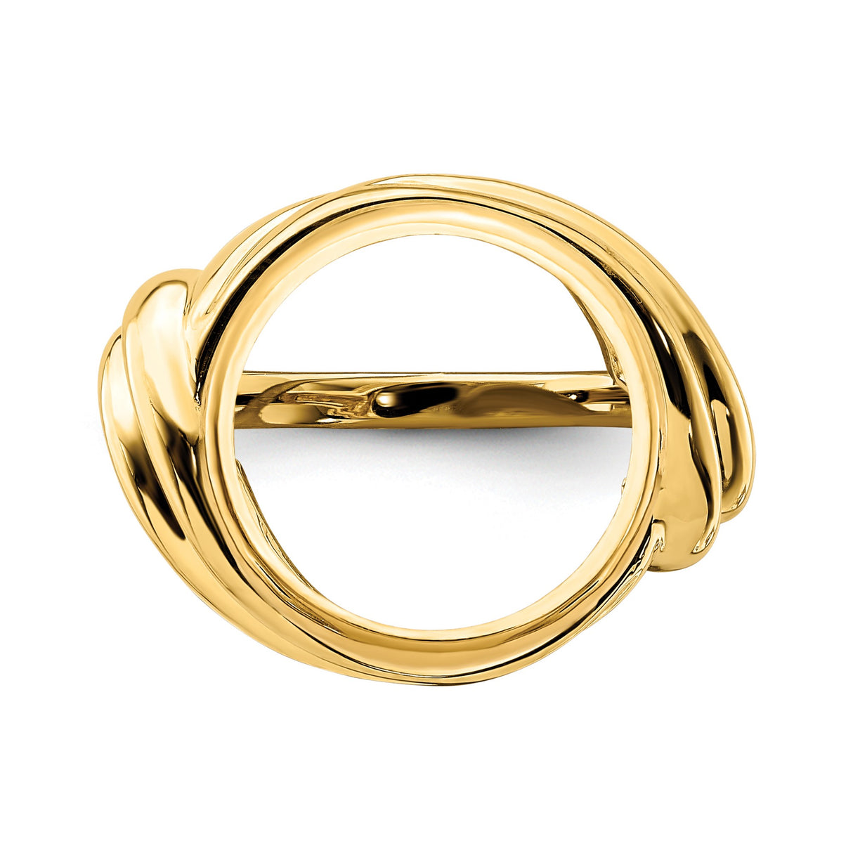 14 mm 14k Yellow Gold coin bezel ring for US 3¢ Trime Three Cent Silver — additional image