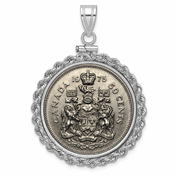 Canadian Half Dollar shown in a white gold bezel