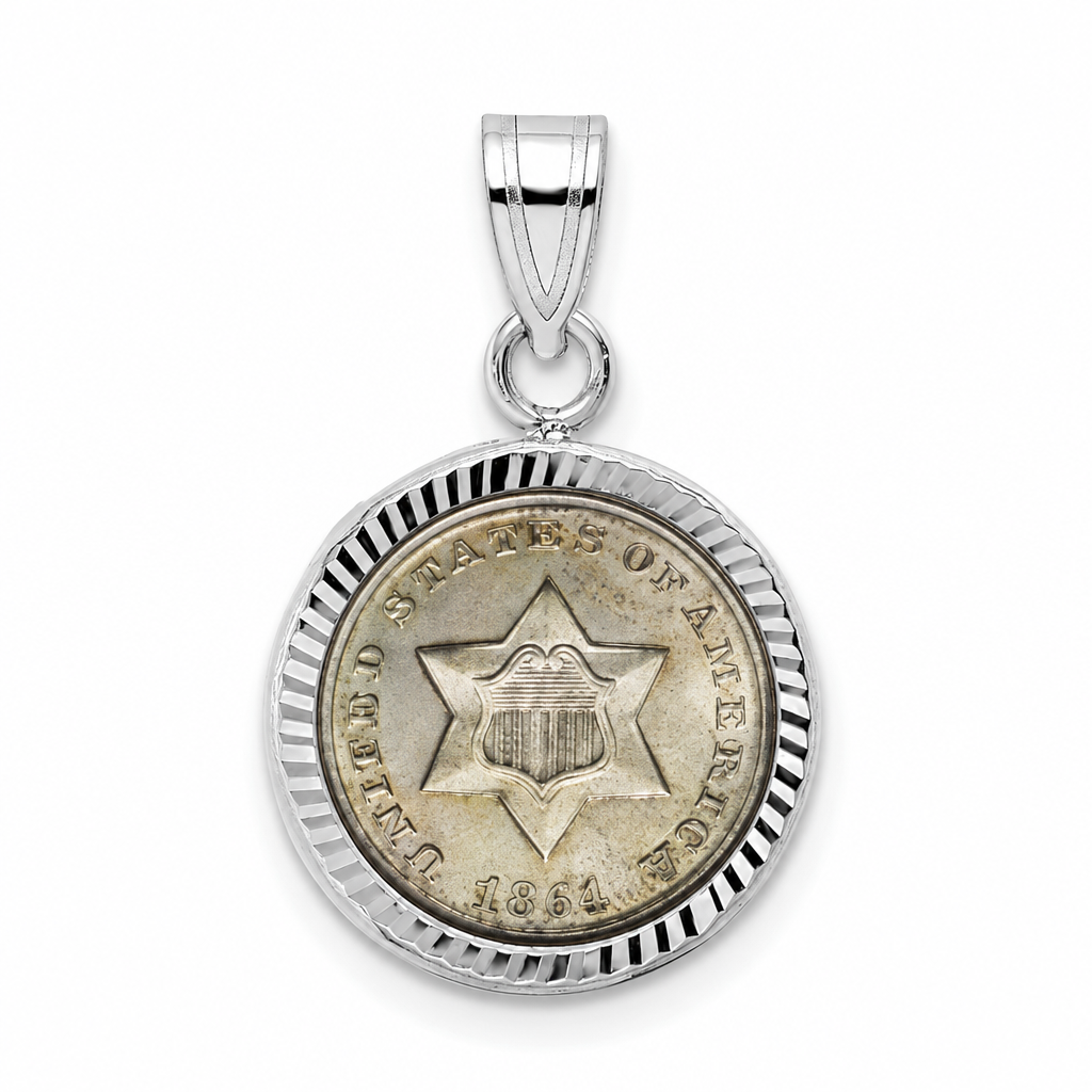Silver Trime shown in a 14k white gold bezel