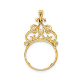 13 mm 14k Yellow Gold coin bezel for 13 mm Coin