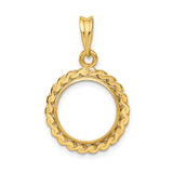 13 mm 14k Yellow Gold coin bezel for 13 mm Coin