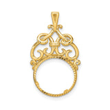 13 mm 14k Yellow Gold coin bezel for 13 mm Coin