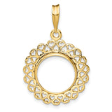 13 mm 14k Yellow Gold coin bezel for 13 mm Coin