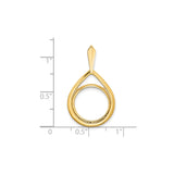 13 mm 14k Yellow Gold coin bezel for 13 mm Coin — size reference (ruler)