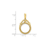 13 mm 14k Yellow Gold coin bezel for 13 mm Coin — size reference (ruler)