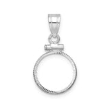 13 mm 14k White Gold coin bezel for 13 mm Coin