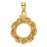 13 mm 14k Yellow Gold coin bezel for 13 mm Coin