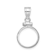 13 mm 14k White Gold coin bezel for 13 mm Coin