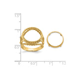 13 mm 14k Yellow Gold coin bezel for 13 mm Coin — size reference (ruler)