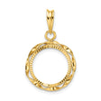 14 mm 14k Yellow Gold coin bezel for 14 mm Coin