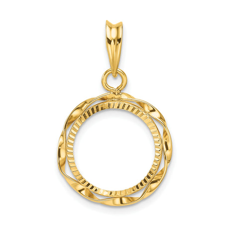 14 mm 14k Yellow Gold coin bezel for 14 mm Coin
