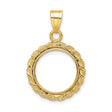 14 mm 14k Yellow Gold coin bezel for 14 mm Coin