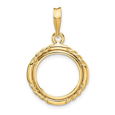 14 mm 14k Yellow Gold coin bezel for 14 mm Coin