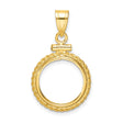 14 mm 14k Yellow Gold coin bezel for 14 mm Coin