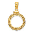 14 mm 14k Yellow Gold coin bezel for 14 mm Coin