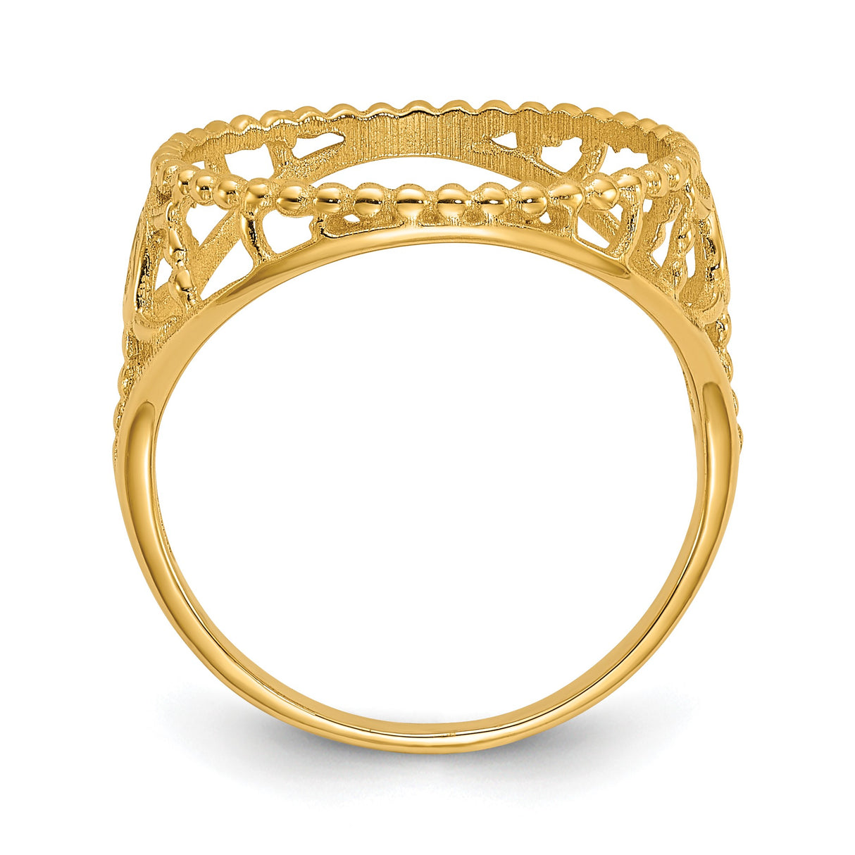 14 mm 14k Yellow Gold coin bezel for 14 mm Coin — alternate view