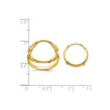 14 mm 14k Yellow Gold coin bezel for 14 mm Coin — size reference (ruler)