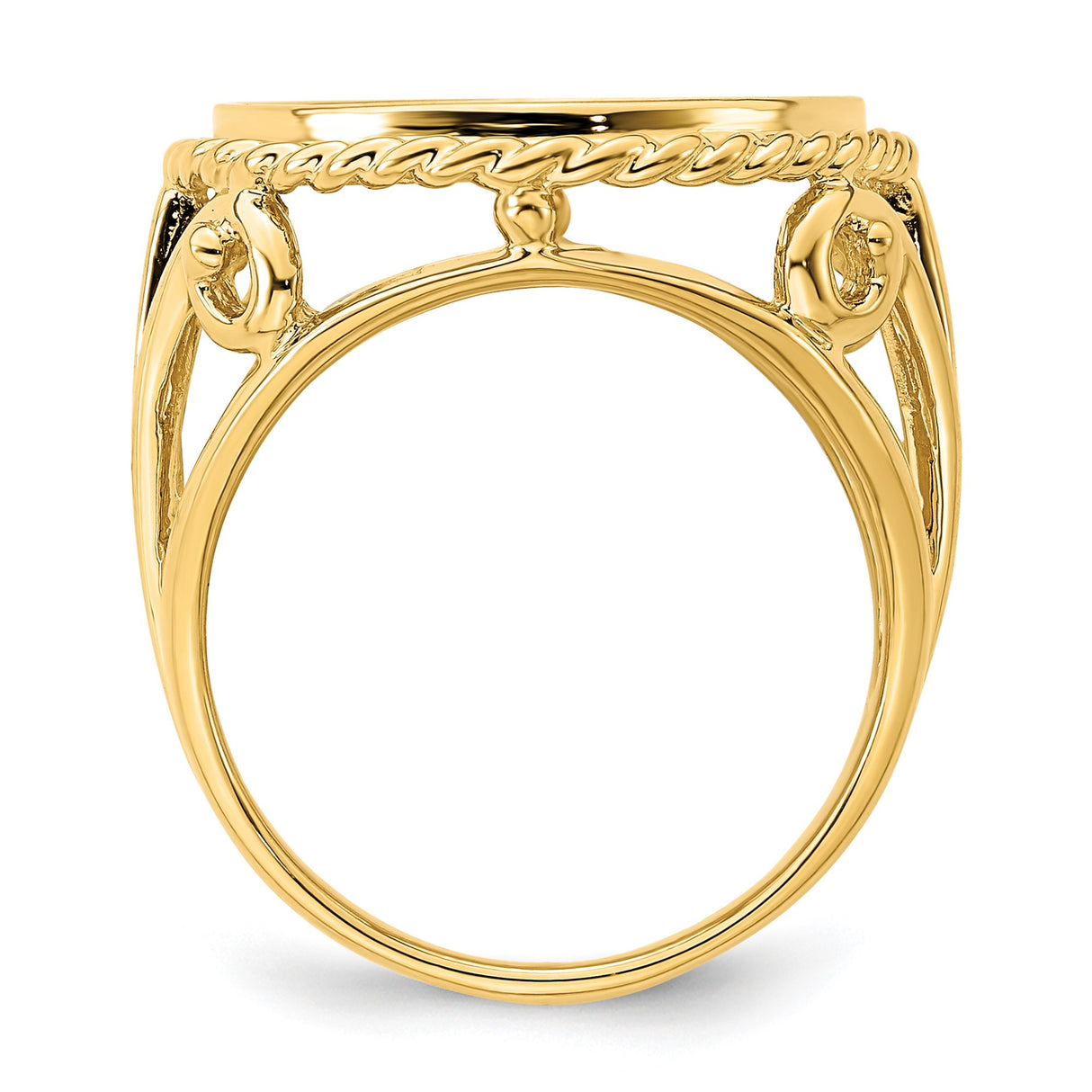 14 mm 14k Yellow Gold coin bezel for 14 mm Coin — alternate view