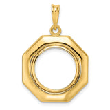 15 mm 14k Yellow Gold coin bezel for 15 mm Coin