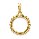 15 mm 14k Yellow Gold coin bezel for 15 mm Coin