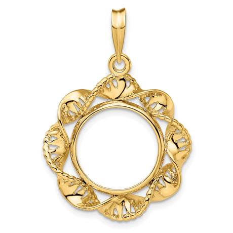 15 mm 14k Yellow Gold coin bezel for 15 mm Coin