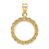 15 mm 14k Yellow Gold coin bezel for 15 mm Coin