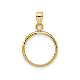 15 mm 14k Yellow Gold coin bezel for 15 mm Coin