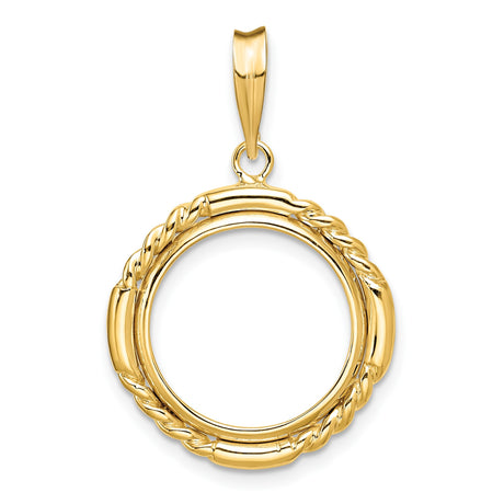 15 mm 14k Yellow Gold coin bezel for 15 mm Coin