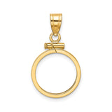 15 mm 10k Yellow Gold coin bezel for 15 mm Coin