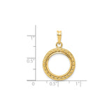 15 mm 14k Yellow Gold coin bezel for 15 mm Coin — size reference (ruler)