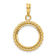 15 mm 14k Yellow Gold coin bezel for 15 mm Coin