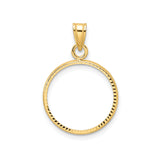 16 mm 14k Yellow Gold coin bezel for 15.5 mm Coin