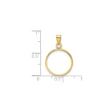 16 mm 14k Yellow Gold coin bezel for 15.5 mm Coin — size reference (ruler)