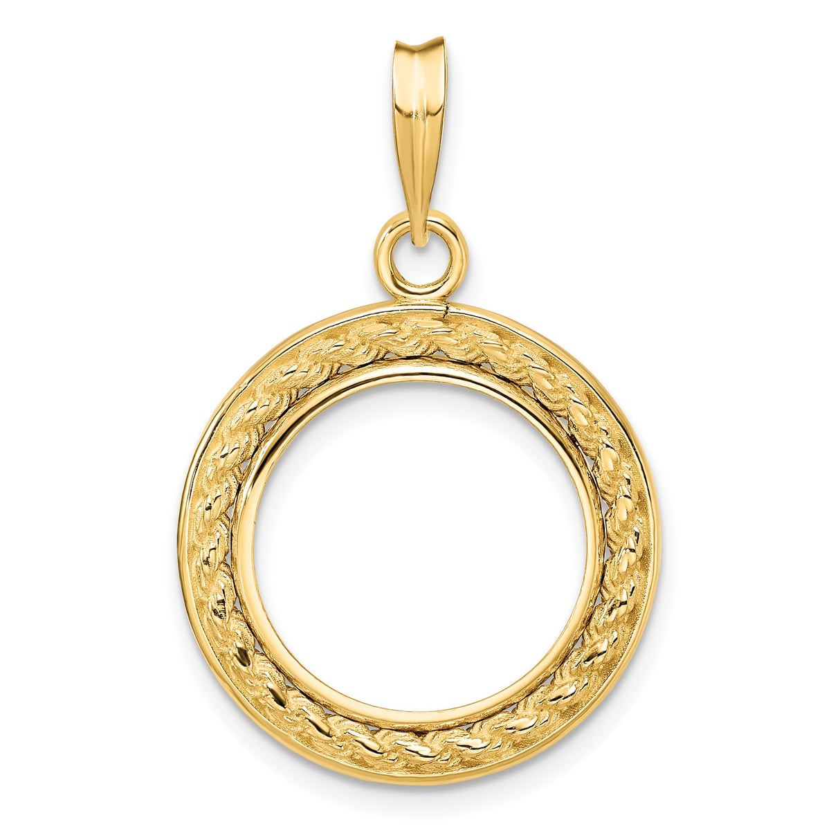16 mm 14k Yellow Gold coin bezel for 15.5 mm Coin