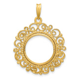 16 mm 14k Yellow Gold coin bezel for 16 mm Coin