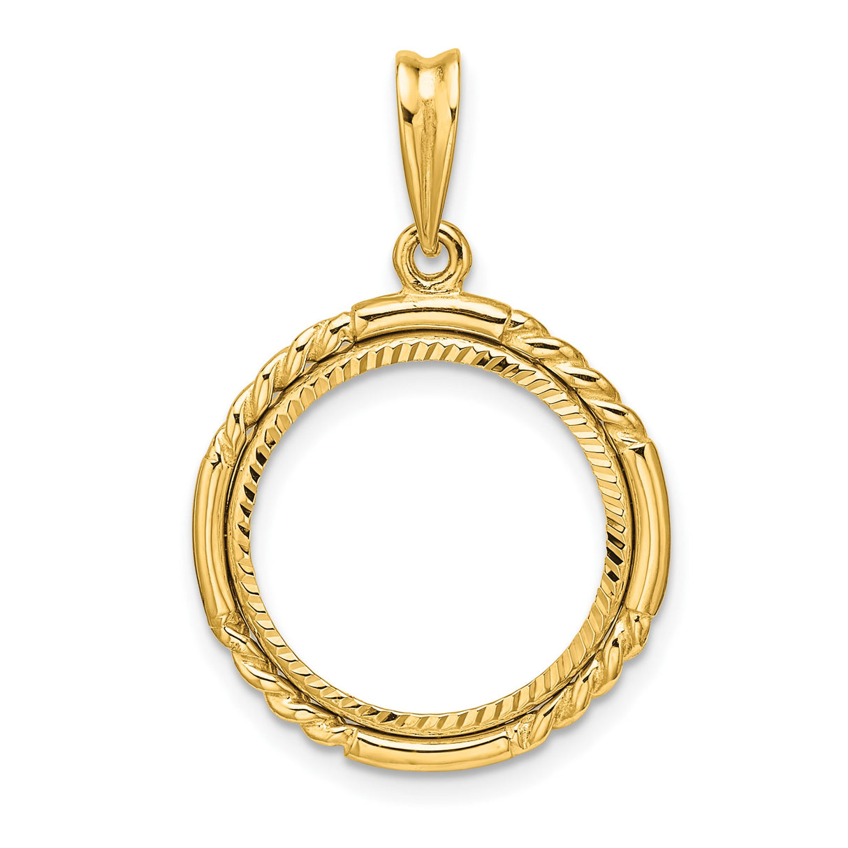 16 mm 14k Yellow Gold coin bezel for 16 mm Coin