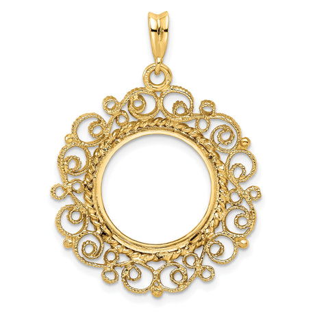 16 mm 14k Yellow Gold coin bezel for 16 mm Coin — additional image