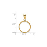 16 mm 14k Yellow Gold coin bezel for 16 mm Coin — size reference (ruler)