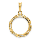 16 mm 14k Yellow Gold coin bezel for 16 mm Coin