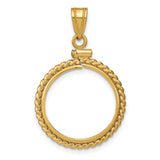 16 mm 14k Yellow Gold coin bezel for 16 mm Coin