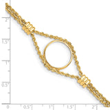 17 mm 14k Yellow Gold coin bezel for 16.5 mm Coin — size reference (ruler)