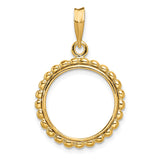 17 mm 14k Yellow Gold coin bezel for 16.5 mm Coin