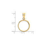 17 mm 14k Yellow Gold coin bezel for 16.5 mm Coin — size reference (ruler)