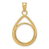 17 mm 10k Yellow Gold coin bezel for 16.5 mm Coin
