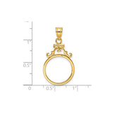 17 mm 14k Yellow Gold coin bezel for 16.5 mm Coin — size reference (ruler)