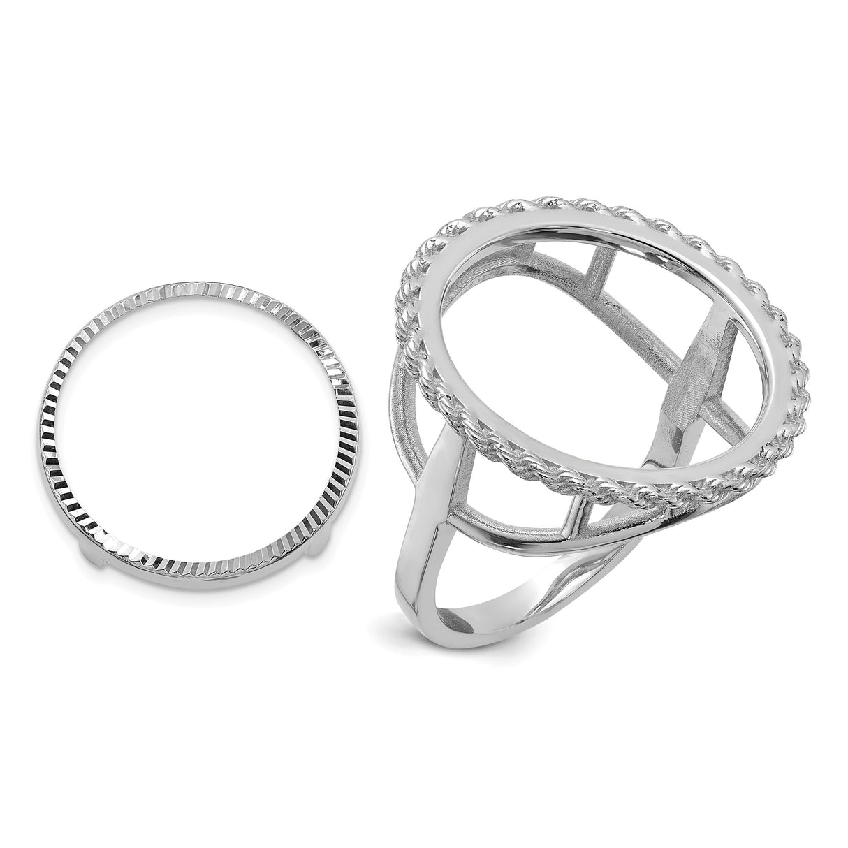 17 mm 14k White Gold coin bezel for 16.5 mm Coin — additional image
