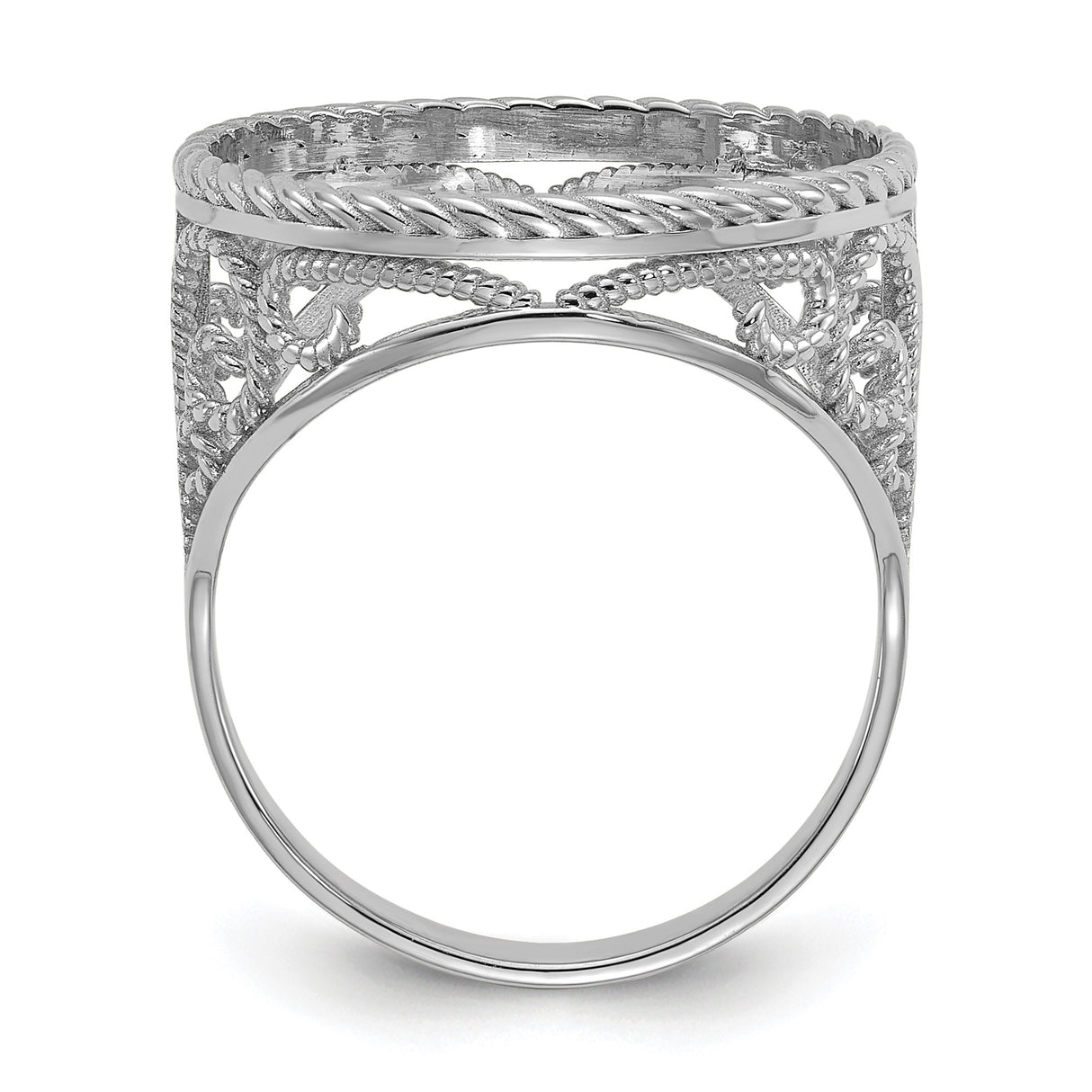 17 mm 14k White Gold coin bezel for 16.5 mm Coin — alternate view