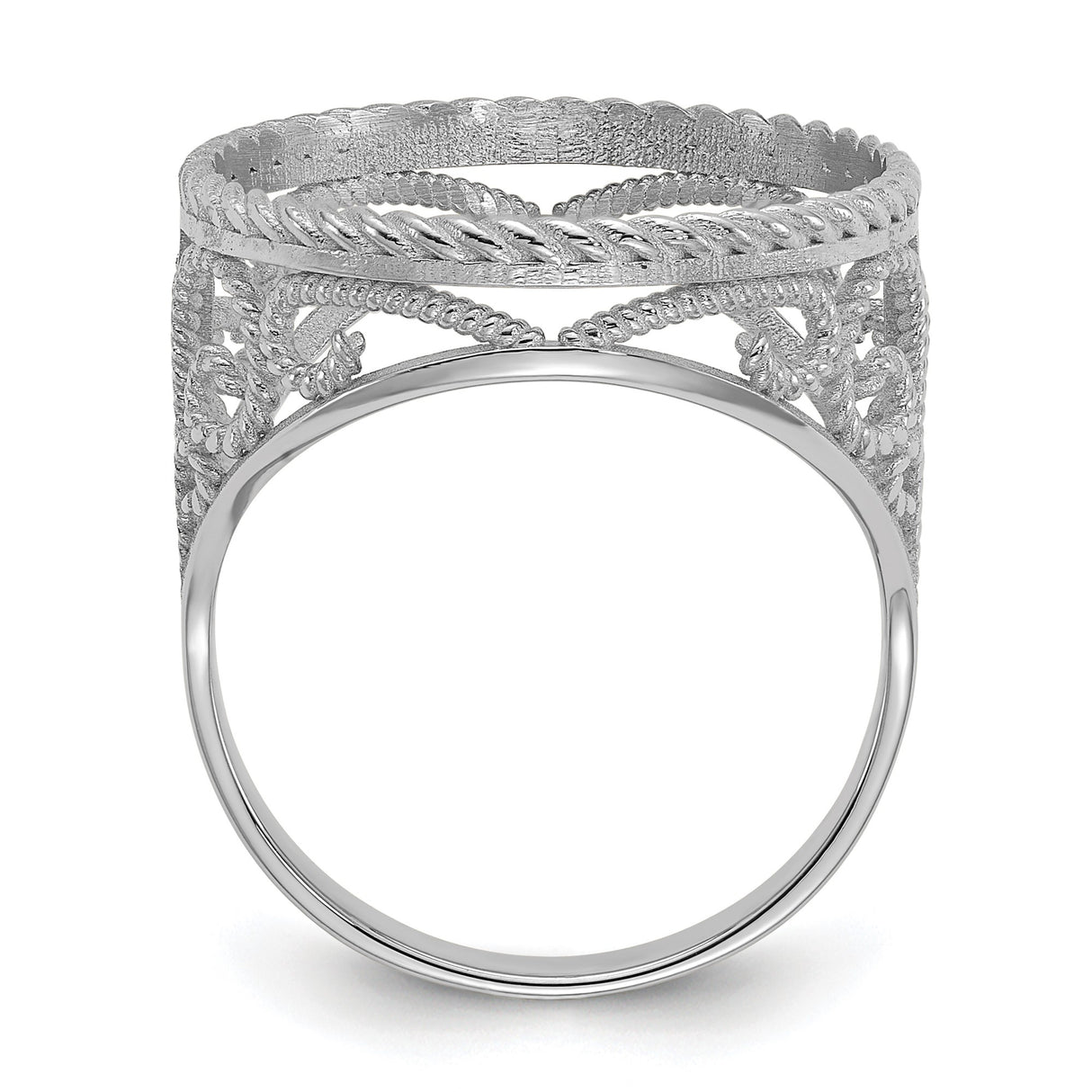 17 mm 14k White Gold coin bezel for 16.5 mm Coin — alternate view